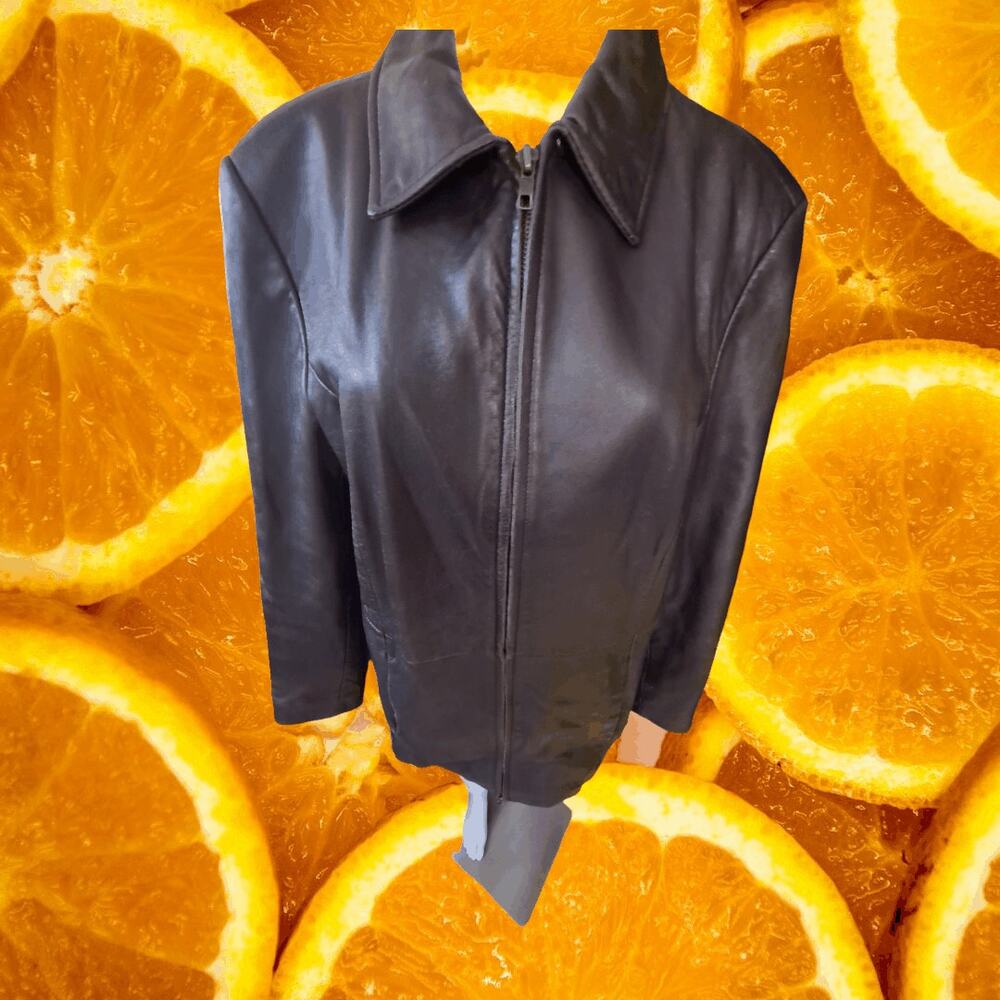 Centigrade Purple Leather Full Zip Jacket‎ Size Small